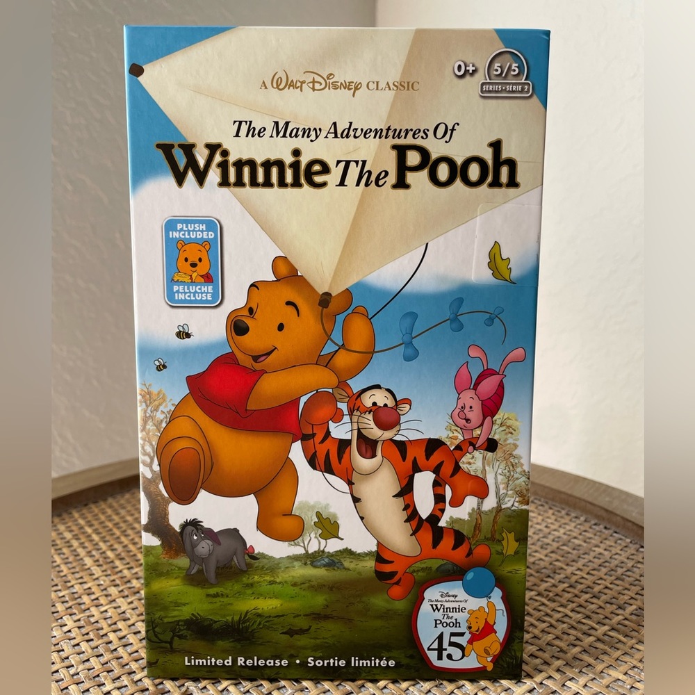 Disney Winnie the Pooh VHS Plush Small 8'' Limited Release New Sealed